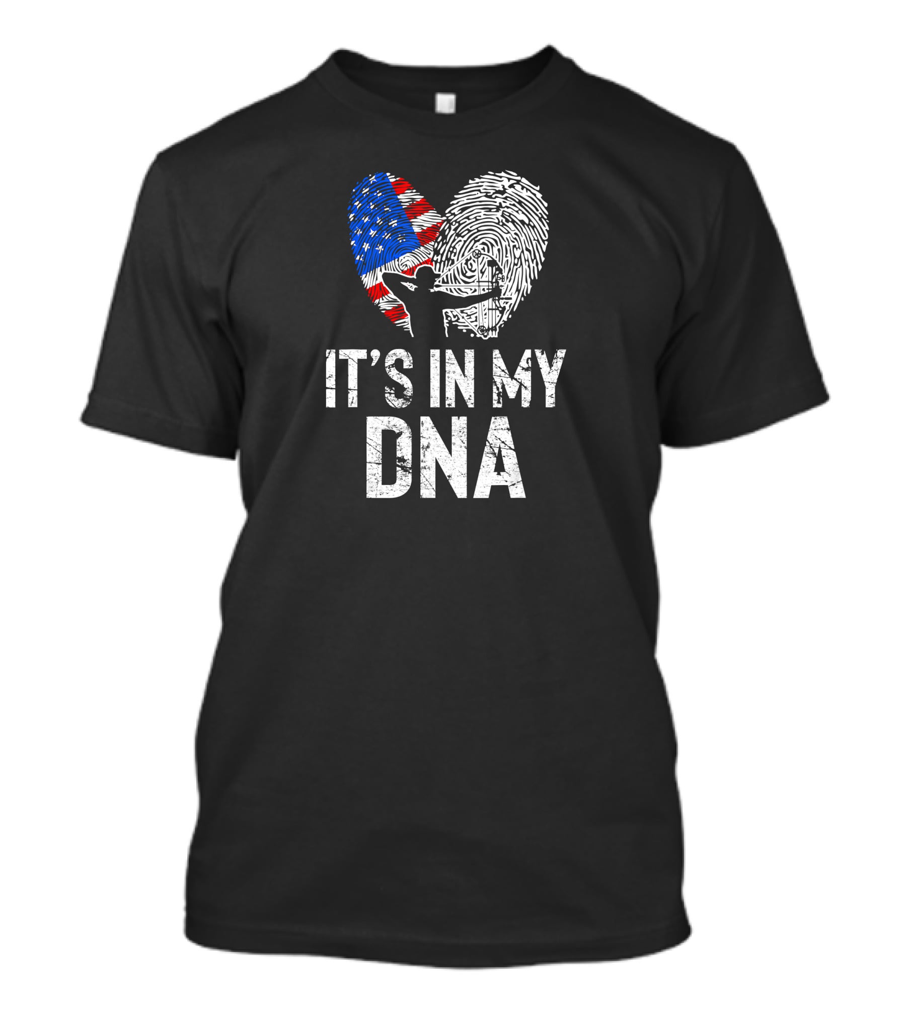 It's In My DNA Archery American Flag Fingerprint T-Shirt
