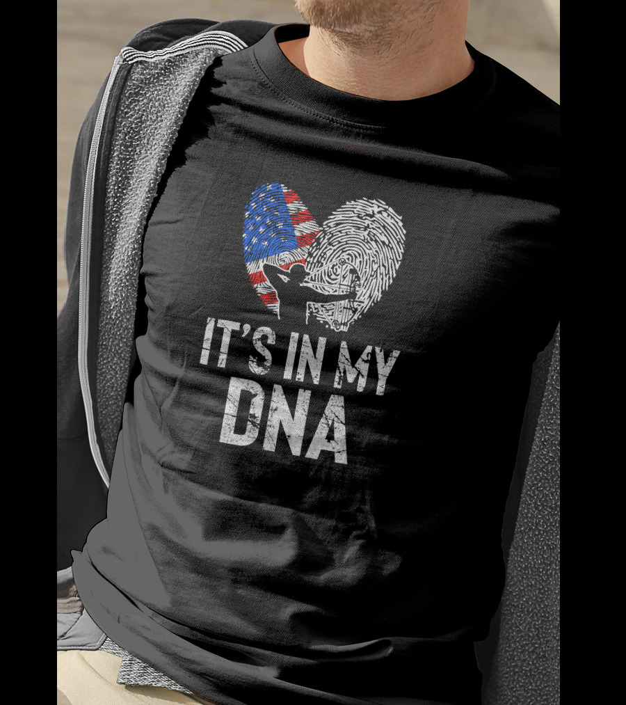 It's In My DNA Archery American Flag Fingerprint T-Shirt