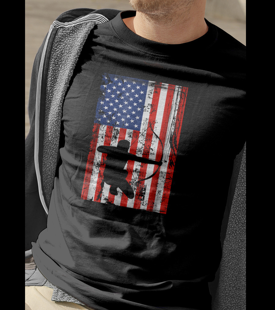 American Flag Archery Bow Archer T-Shirt