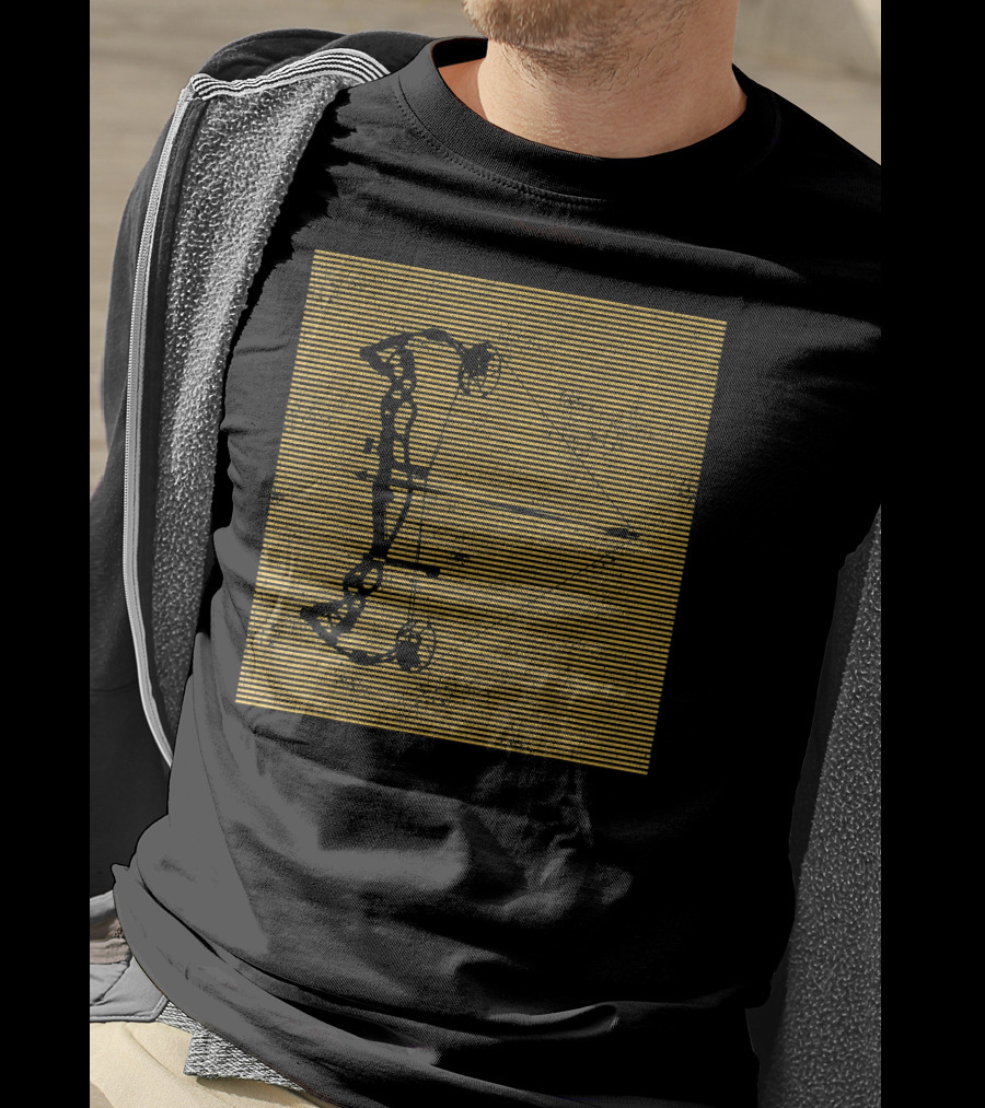 Archery Compound Bow Vintage Striped T-Shirt