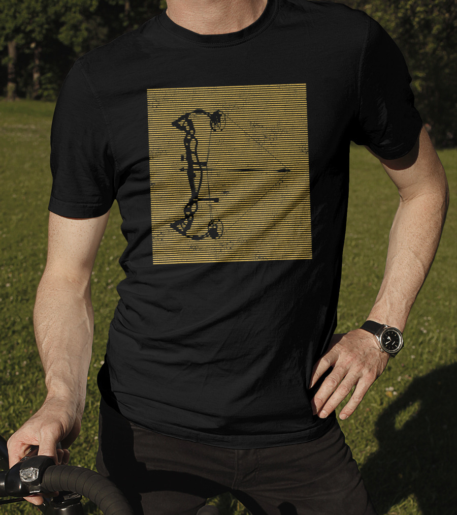 Archery Compound Bow Vintage Striped T-Shirt