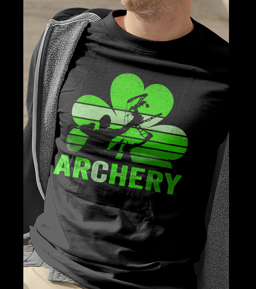 Archery Shamrock St Patrick's Day Bow And Arrow T-Shirt