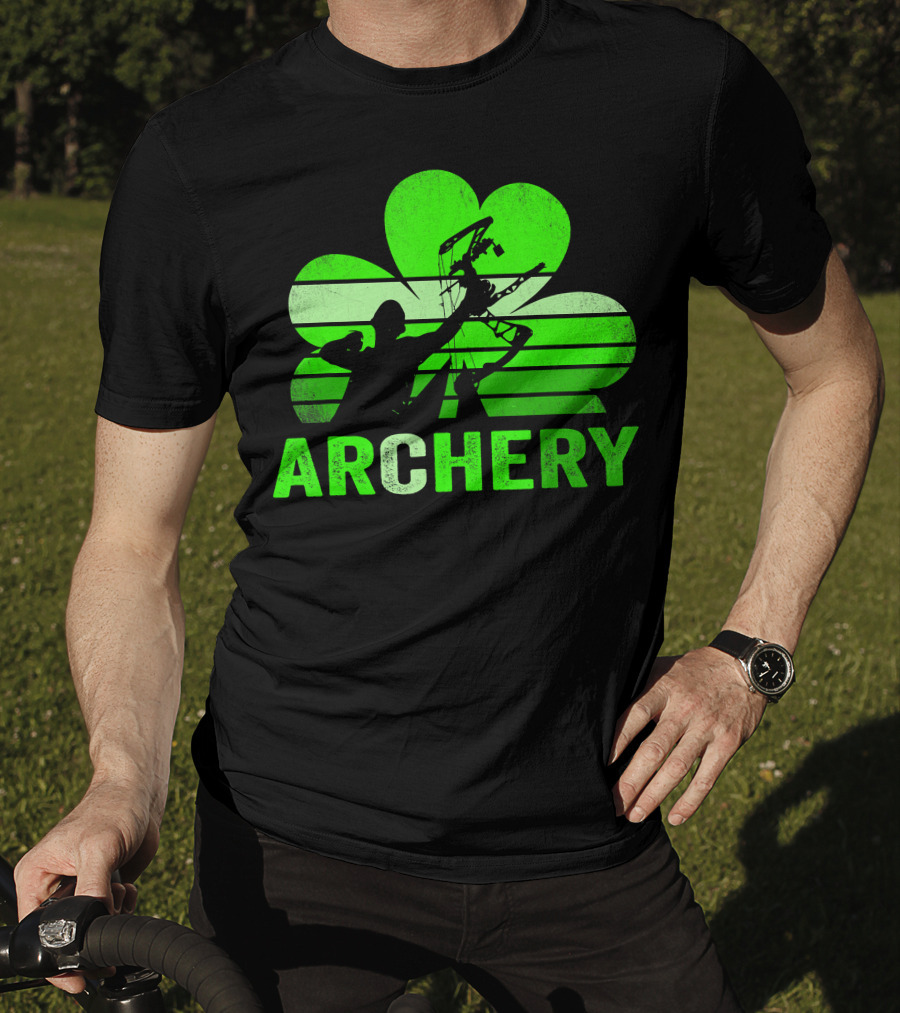 Archery Shamrock St Patrick's Day Bow And Arrow T-Shirt