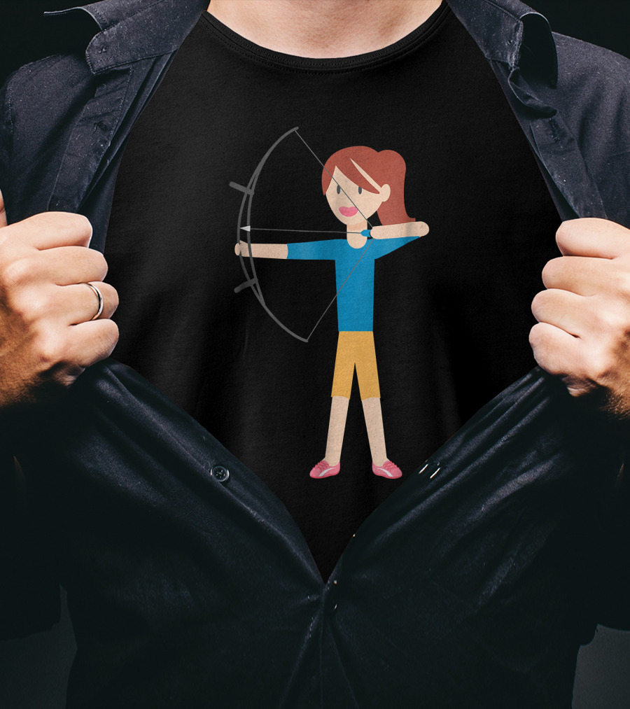 Archery Sport Kid Holding Bow And Arrow T-Shirt