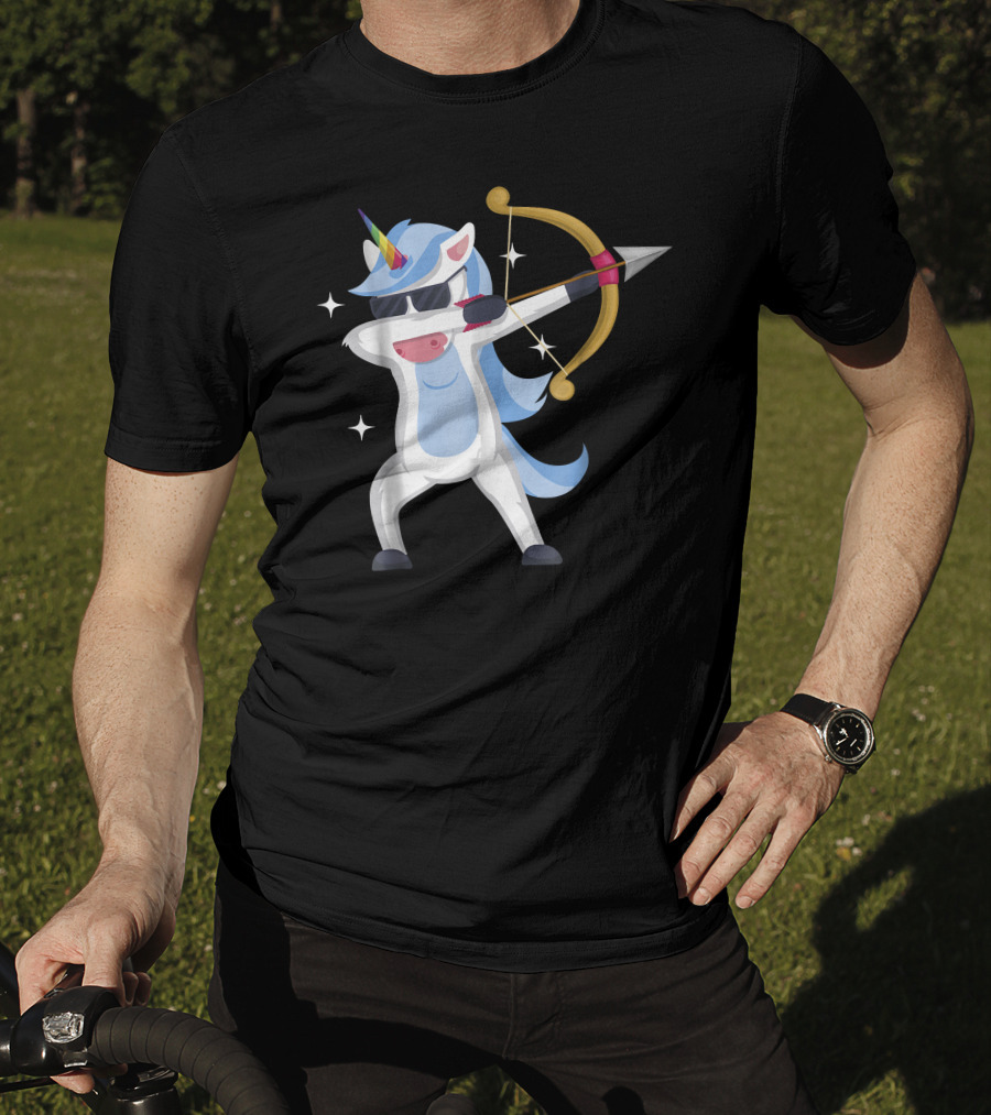 Unicorn Dabbing Archery Magic Arrow Bow T-Shirt