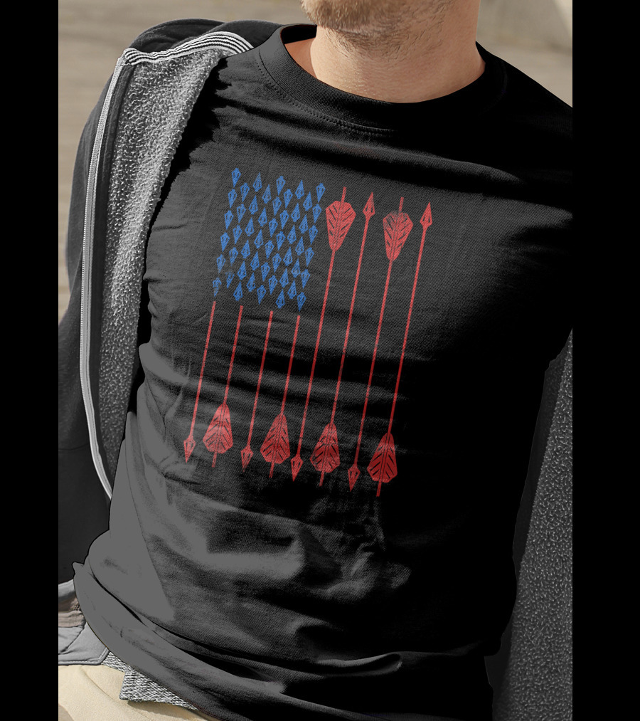 USA American Flag Made Of Arrows Archery T-Shirt