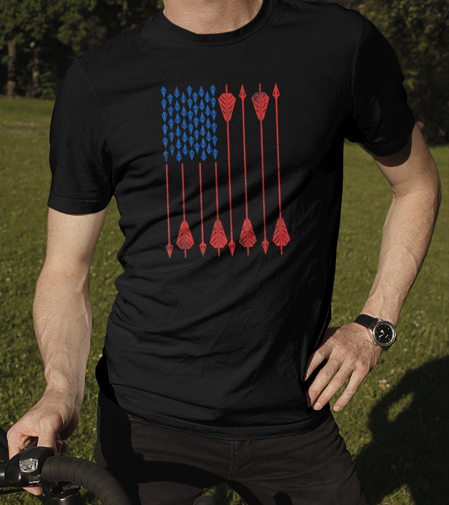 USA American Flag Made Of Arrows Archery T-Shirt
