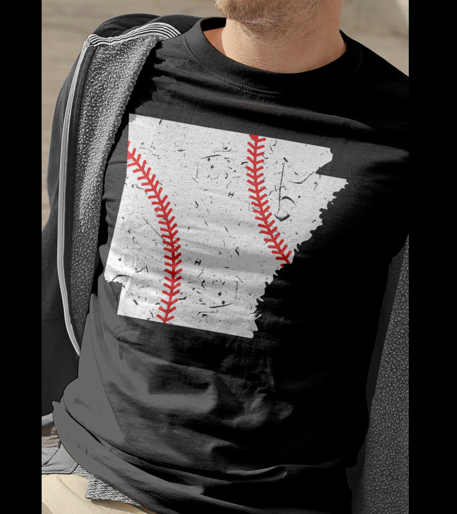 Awesome Arkansas Baseball Map T-Shirt