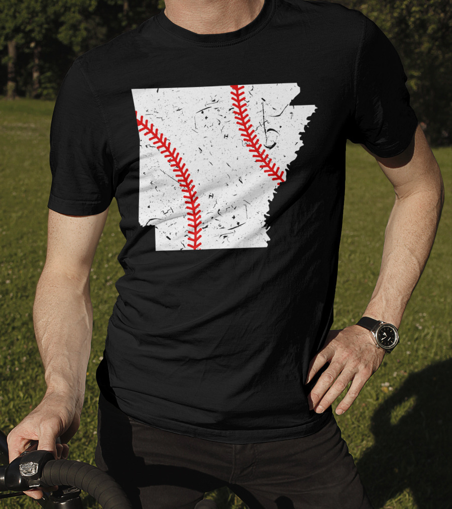 Awesome Arkansas Baseball Map T-Shirt