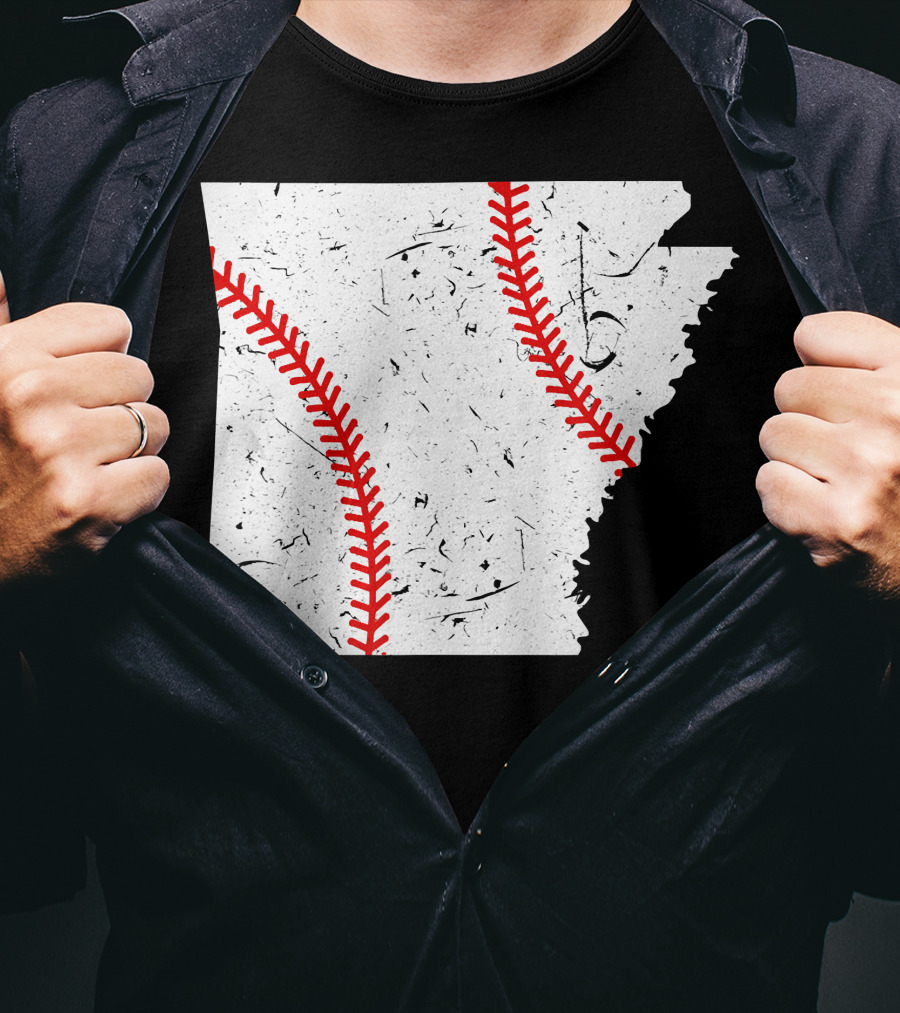 Awesome Arkansas Baseball Map T-Shirt
