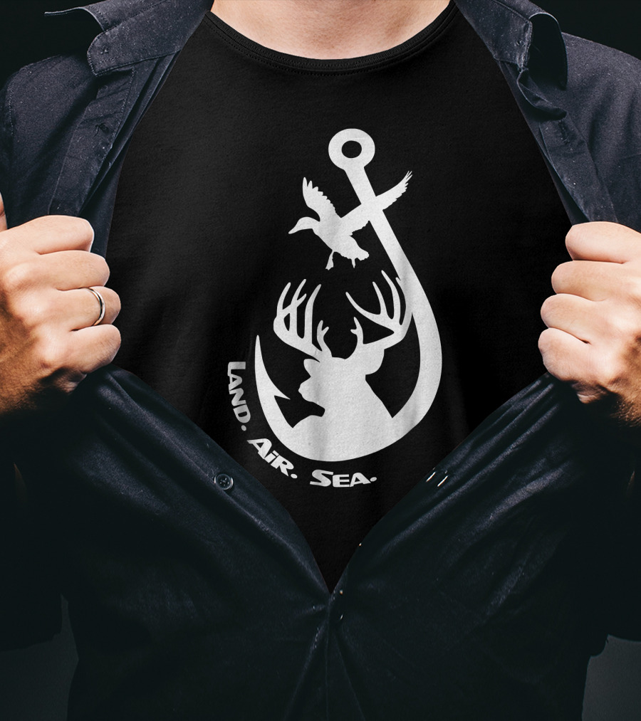 Awesome Hunting And Fishing Land Air Sea T-Shirt