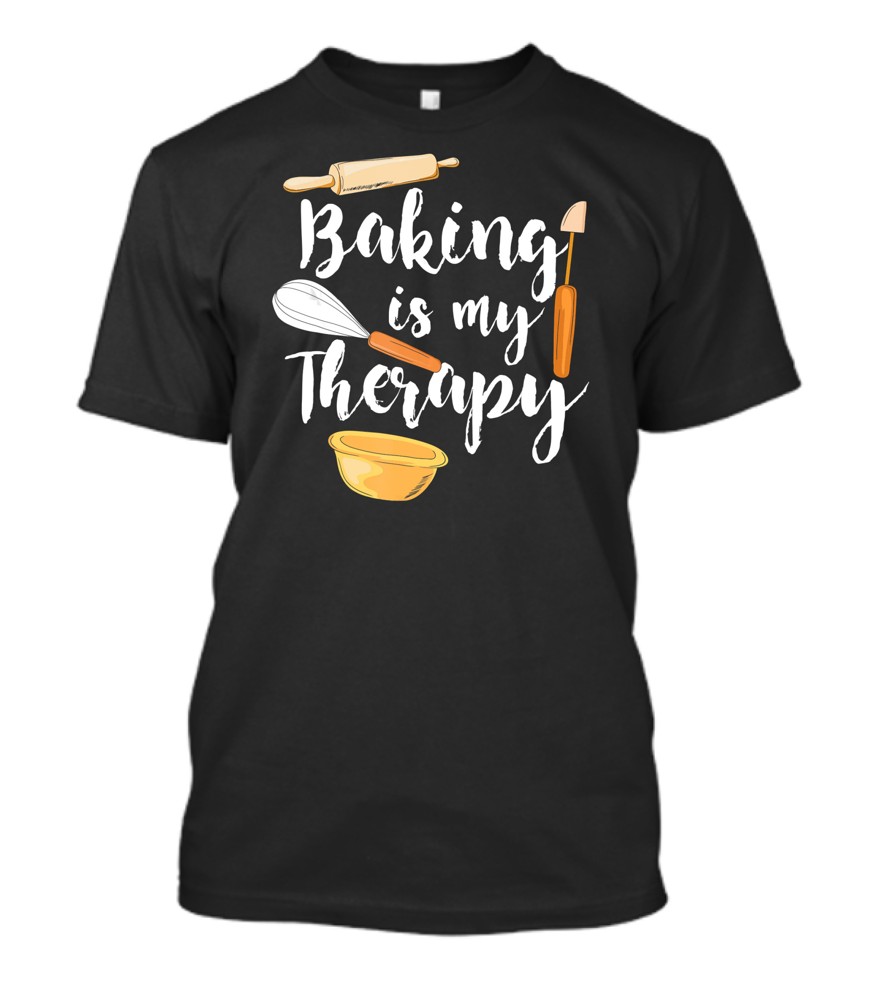 Baking Is My Therapy Fun With Rolling Pin And Whisk T-Shirt