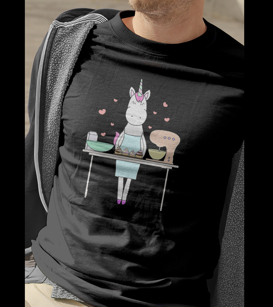 Baking Unicorn Cookies Cupcakes Mixing Cupboard Delight T-Shirt