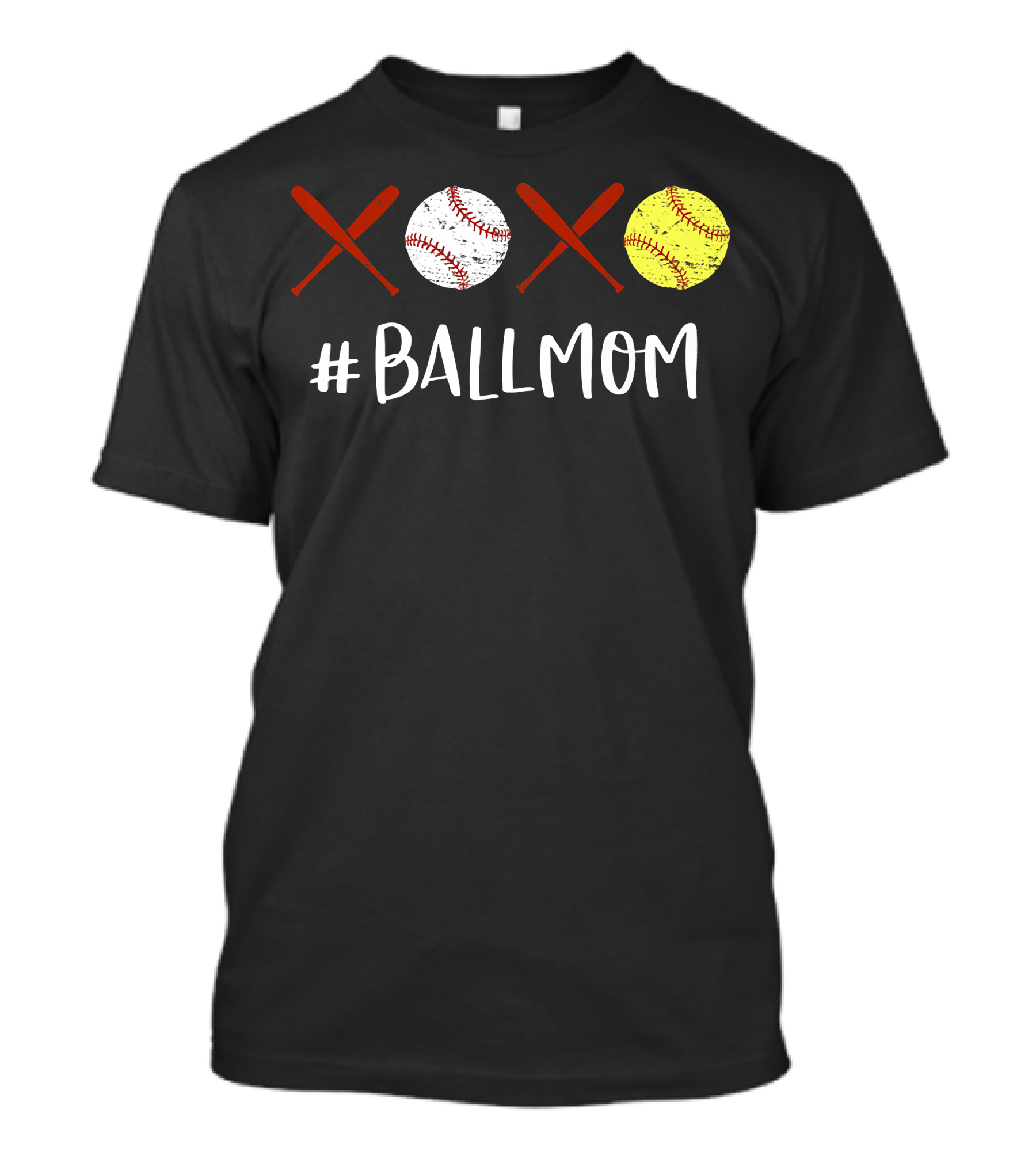 Ball Mom Baseball Softball XOXO T-Shirt
