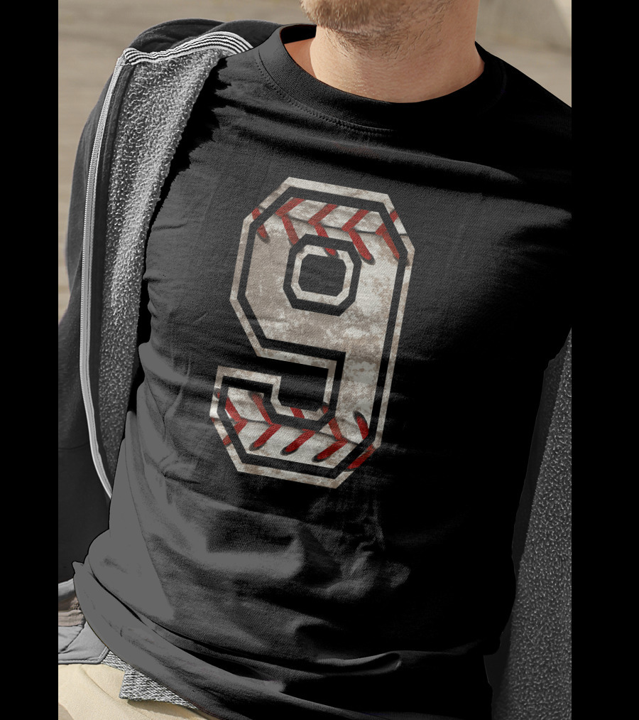 Number 9 Baseball Stitch T-Shirt