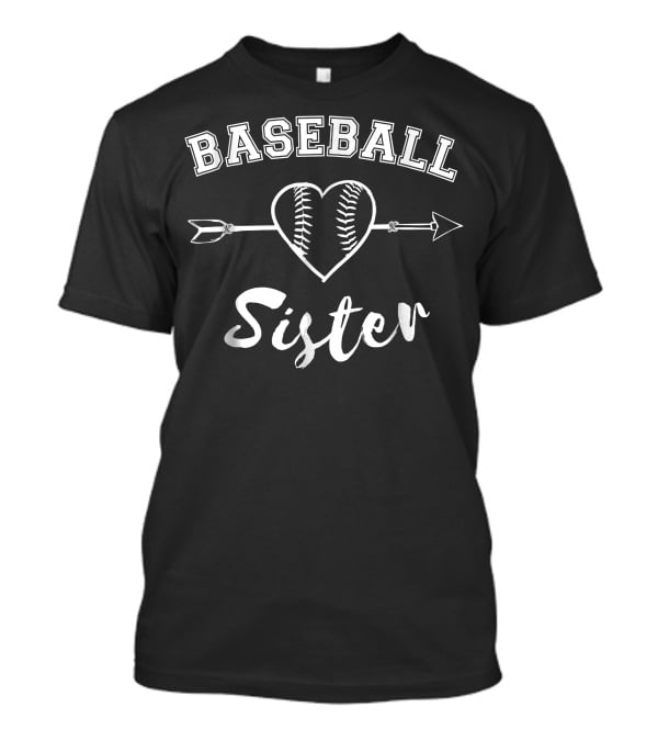 Baseball Sister Heart Arrow Family T-Shirt