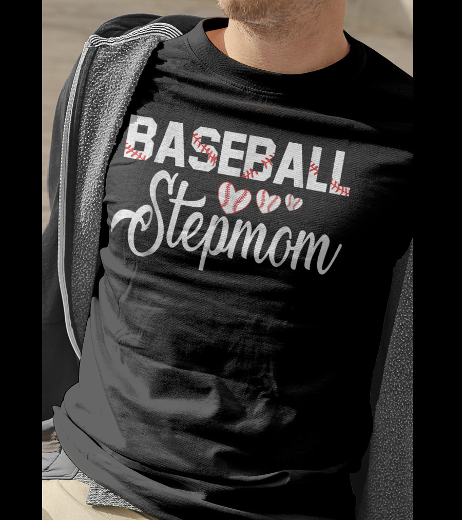 BASEBALL Stepmom Heart Baseballs Icons T-Shirt