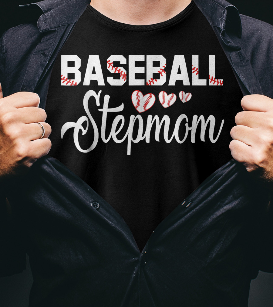BASEBALL Stepmom Heart Baseballs Icons T-Shirt
