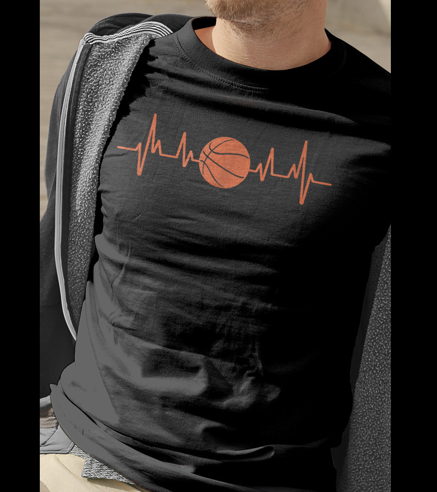 Basketball Heartbeat Pulse Line Sport T-Shirt