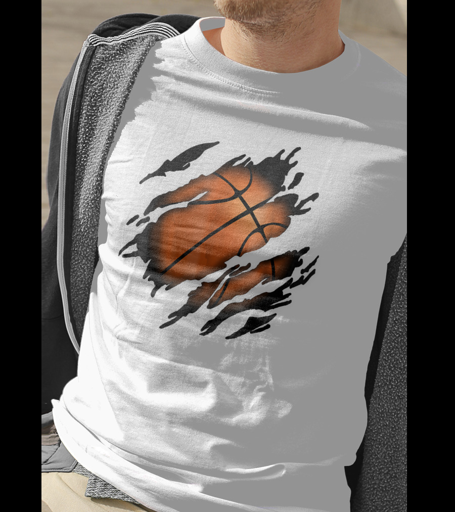 Basketball In Me Basketball Ripped T-Shirt