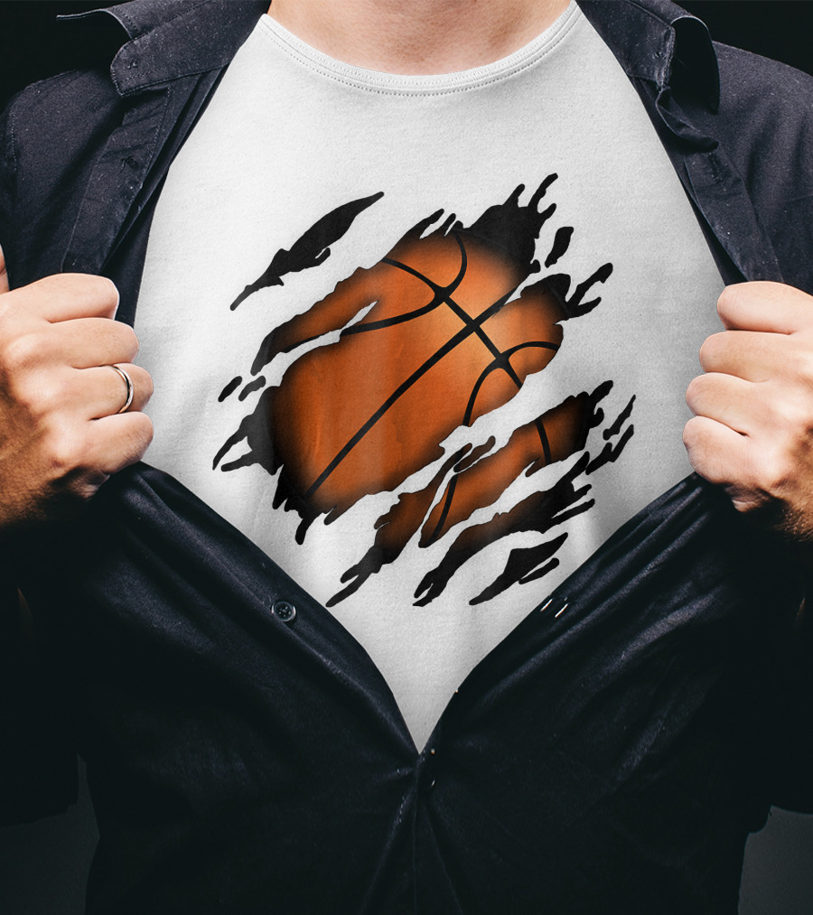 Basketball In Me Basketball Ripped T-Shirt