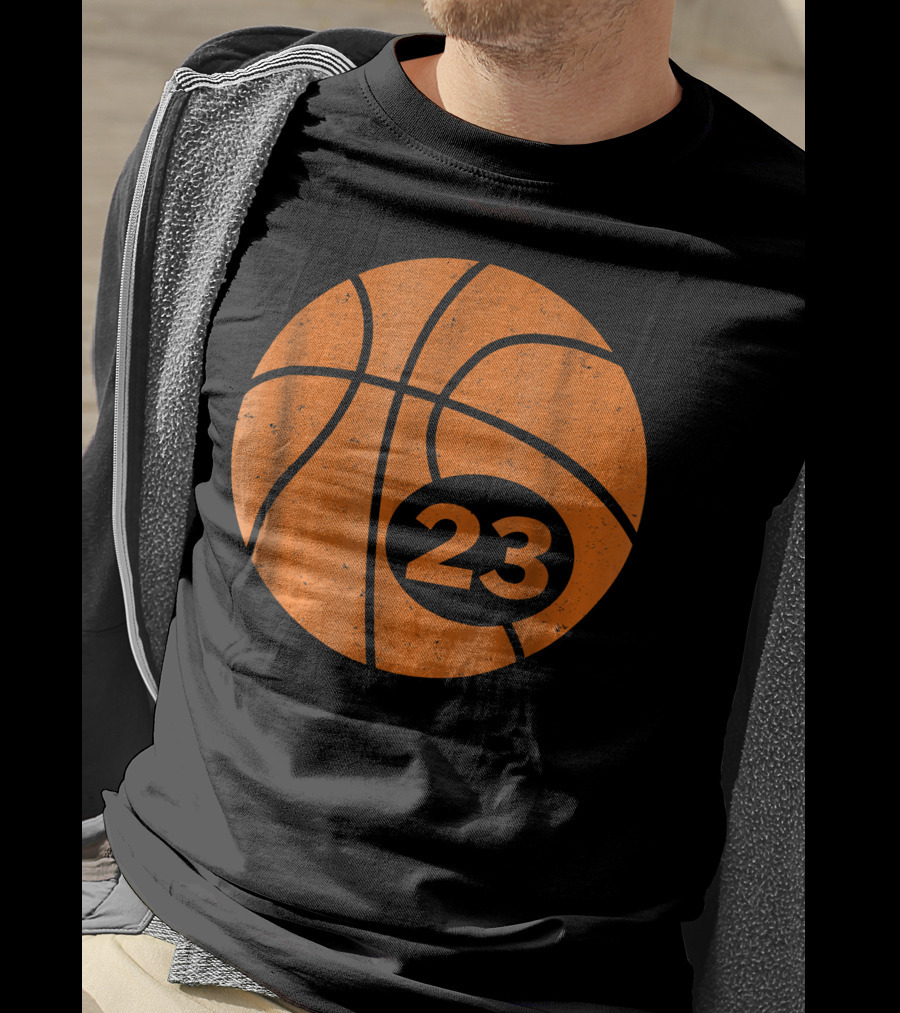 Basketball Player Jersey Number 23 Graphic Ball T-Shirt