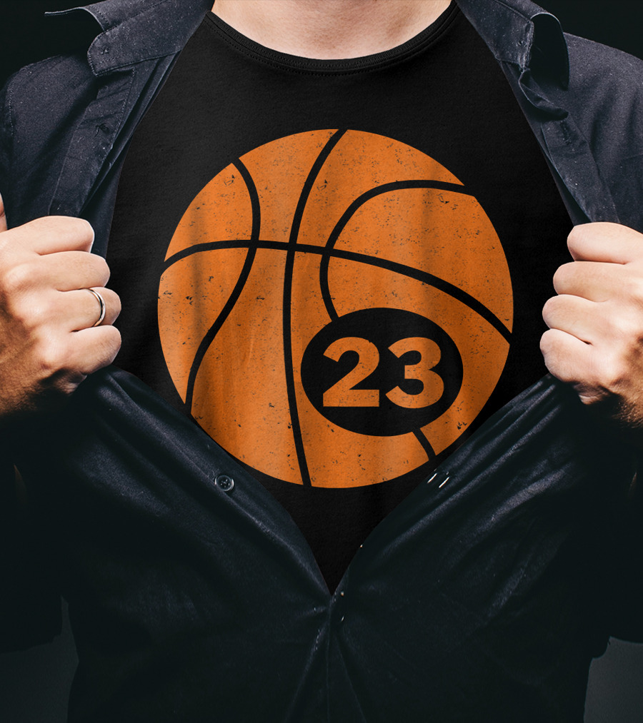 Basketball Player Jersey Number 23 Graphic Ball T-Shirt