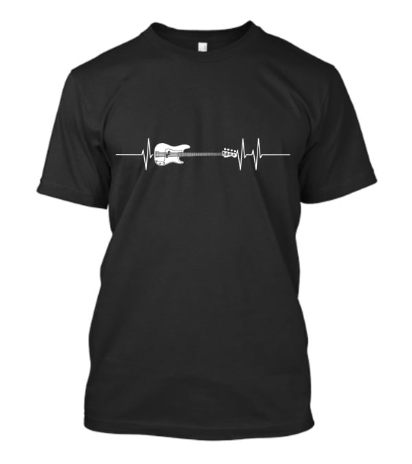 Bass Guitar Heartbeat Line T-Shirt