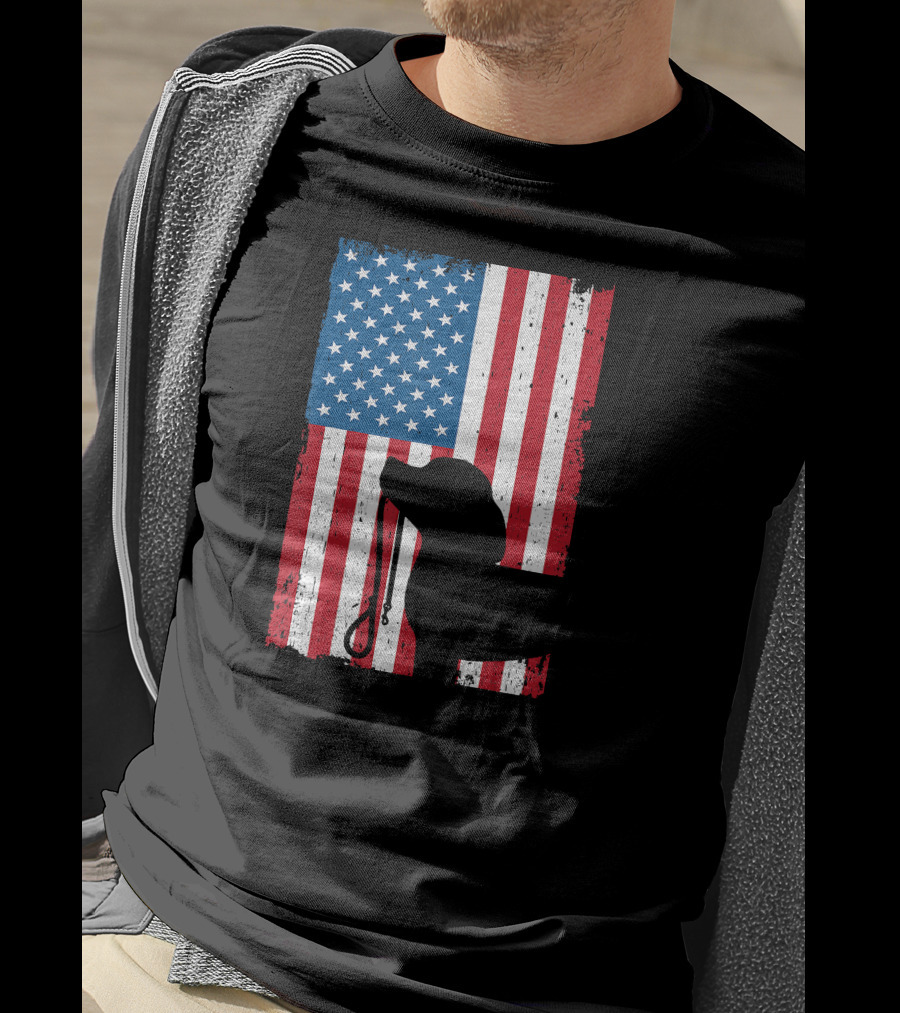 Beagle Silhouette American Flag Patriotic T-Shirt