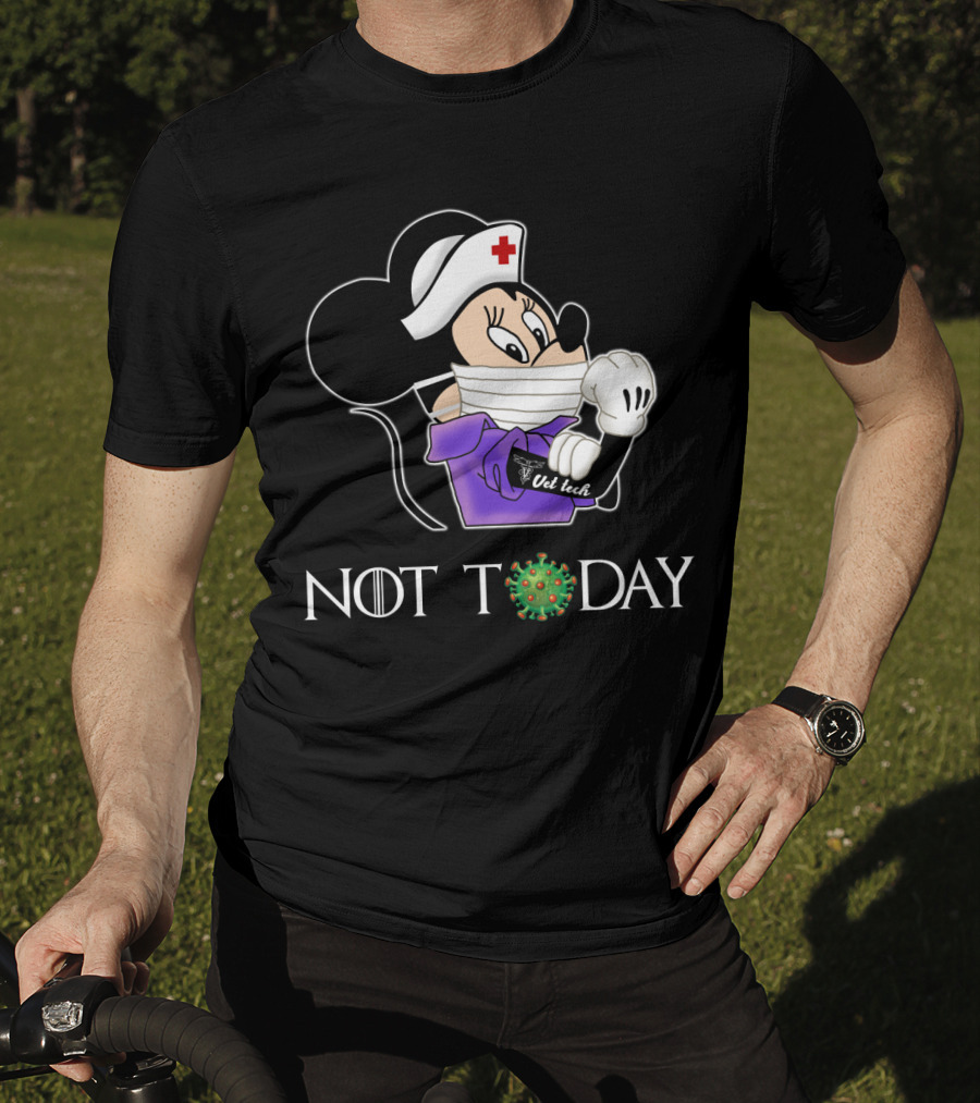 Vet Tech Not Today Nurse Costume Cartoon Character T-Shirt