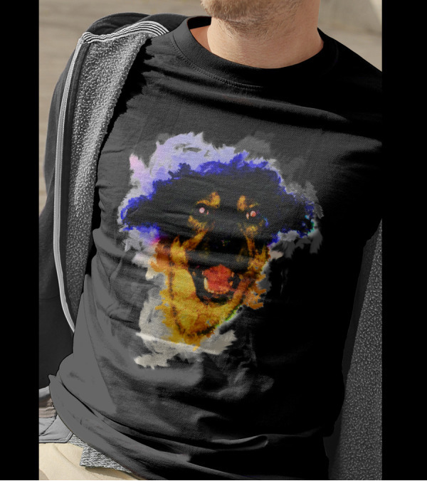 Colorful Dog Happy Sketch Portrait Vibrant Expression T-Shirt