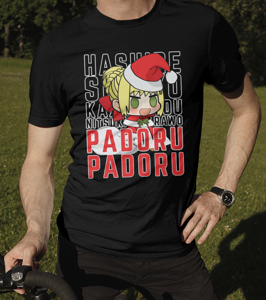 Hashire Sori Yo Kaze No Nako Padoru Padoru Nitsuki Rawo Christmas Saber Nero T-Shirt