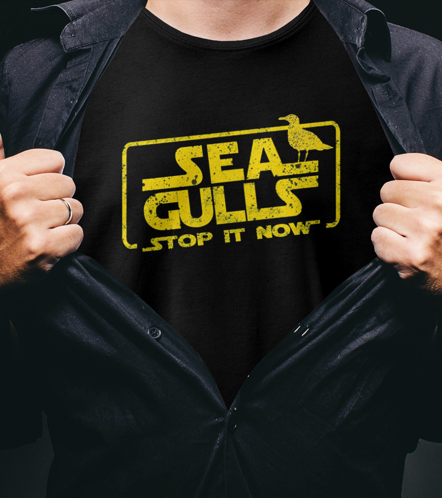Sea Gulls Stop It Now T-Shirt