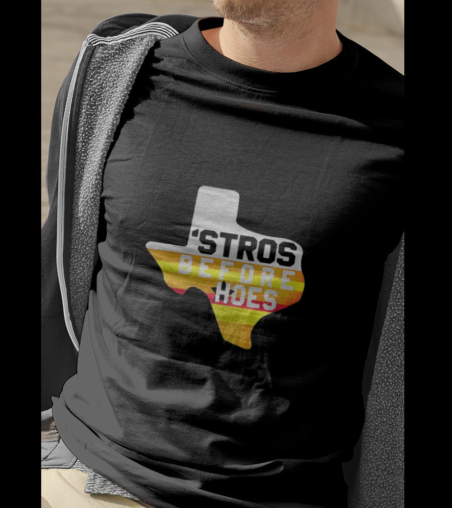 'Stros Before Hoes Texas Shape Retro Houston T-Shirt