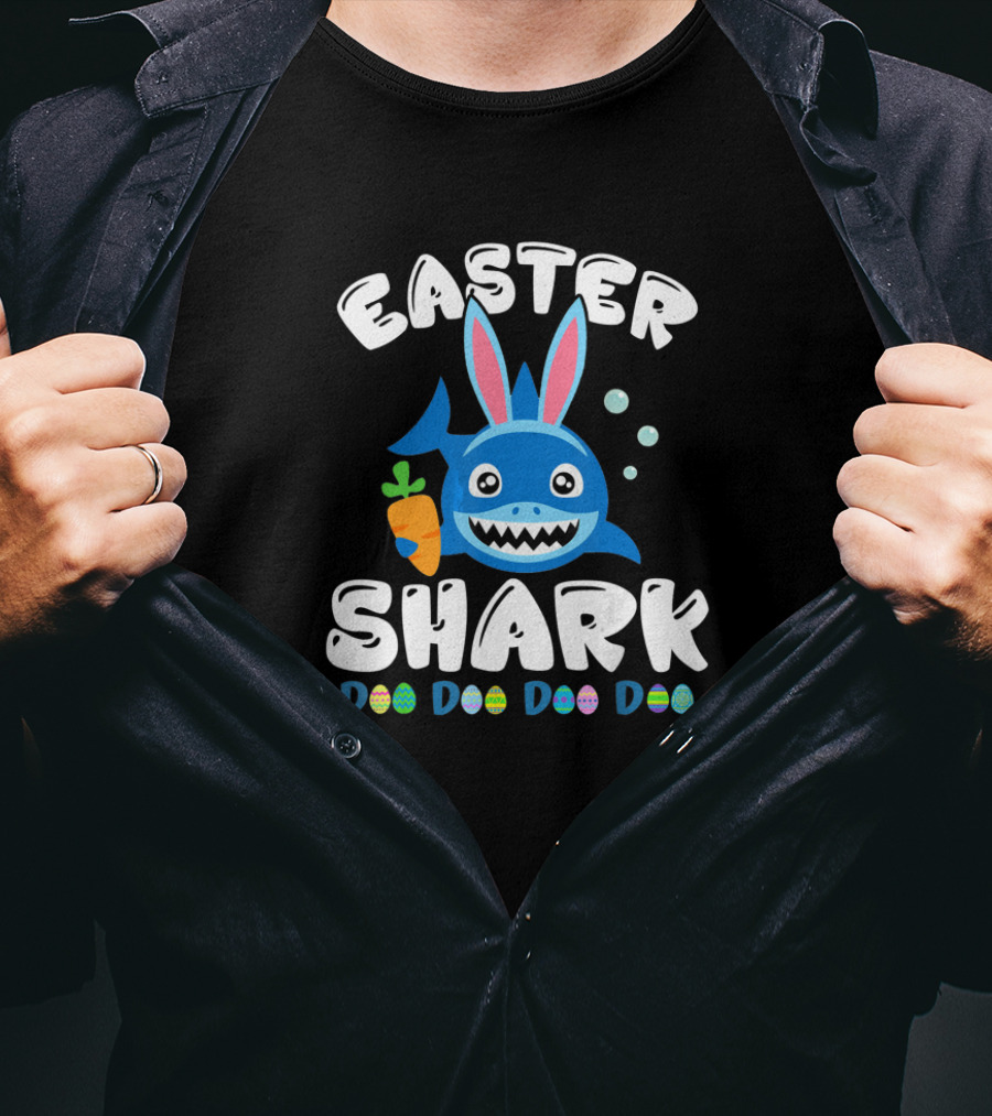 Easter Shark Bunny Doo Doo Easter Kids Toddler T-Shirt