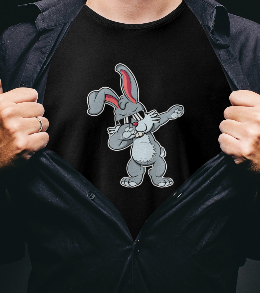 Dabbing Bunny With Sunglasses Easter Present T-Shirt