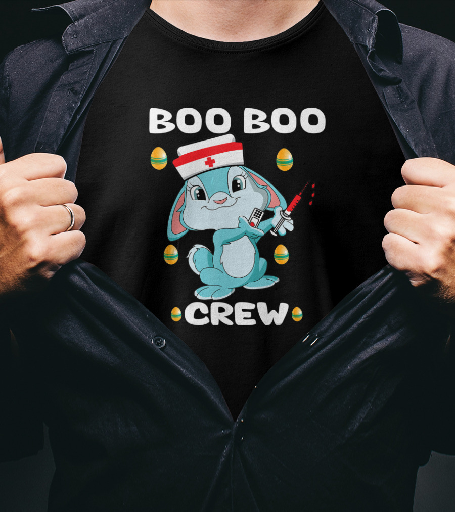 Boo Boo Crew Nurse Bunny Easter Eggs T-Shirt