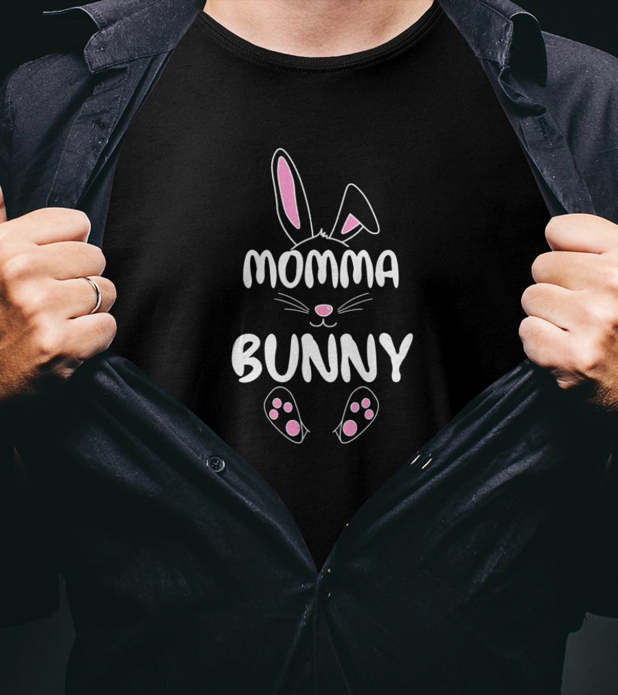 Momma Bunny Easter Group Rabbit Ears And Whiskers T-Shirt