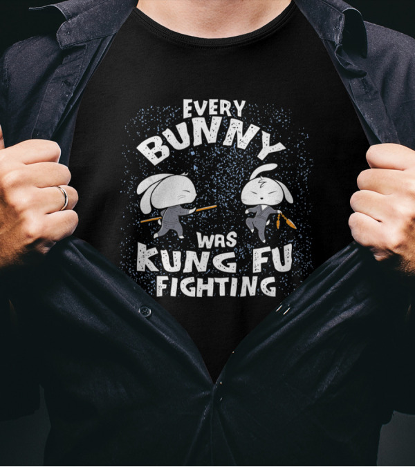 Every Bunny Was Kung Fu Fighting Ninja Easter Bunnies With Nunchucks T-Shirt