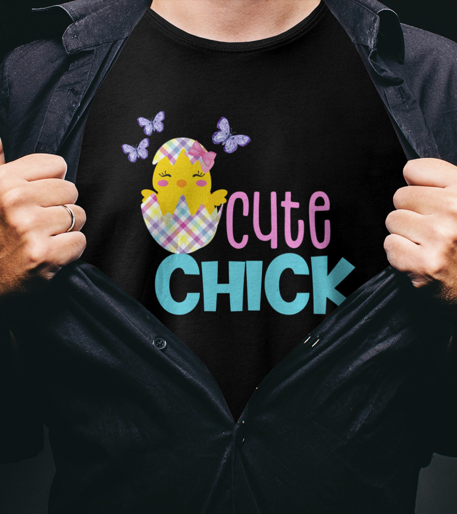 Cute Chick Easter Spring Chickadee Egg Girls T-Shirt