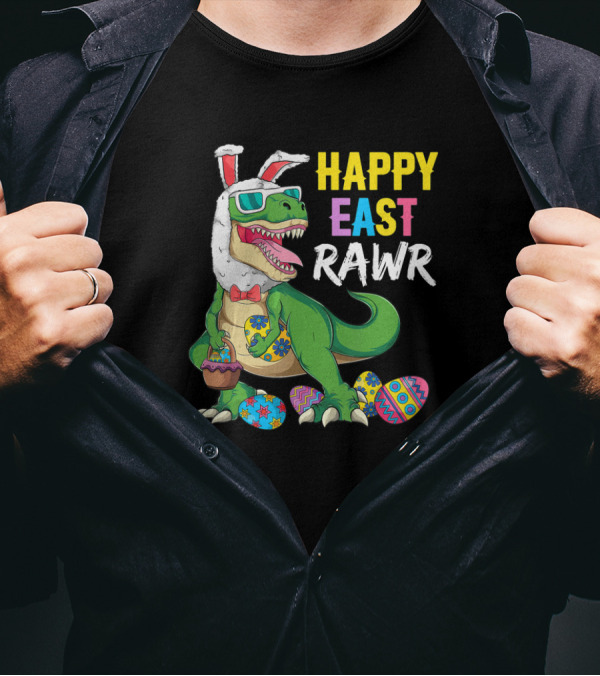 Happy Easter Dinosaur Bunny Egg Hunt Fun T-Shirt