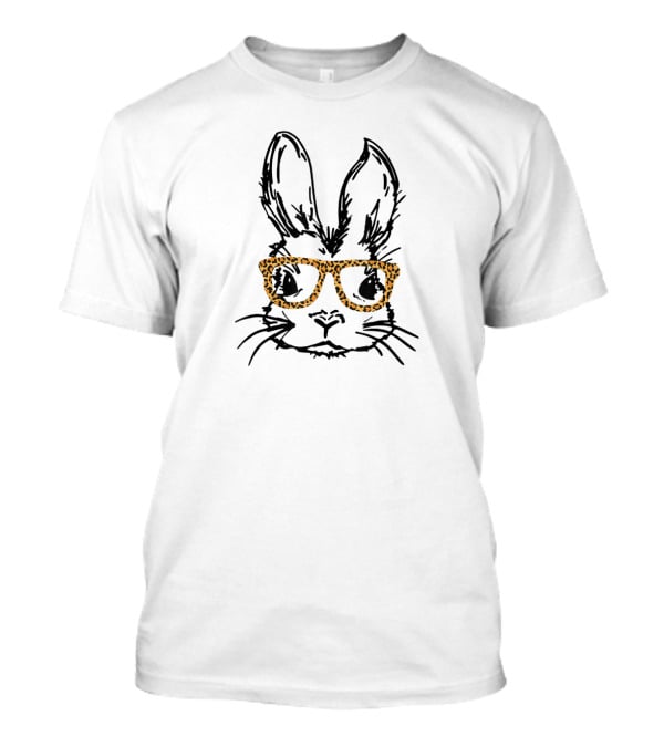 Leopard Glasses Bunny Easter Day T-Shirt