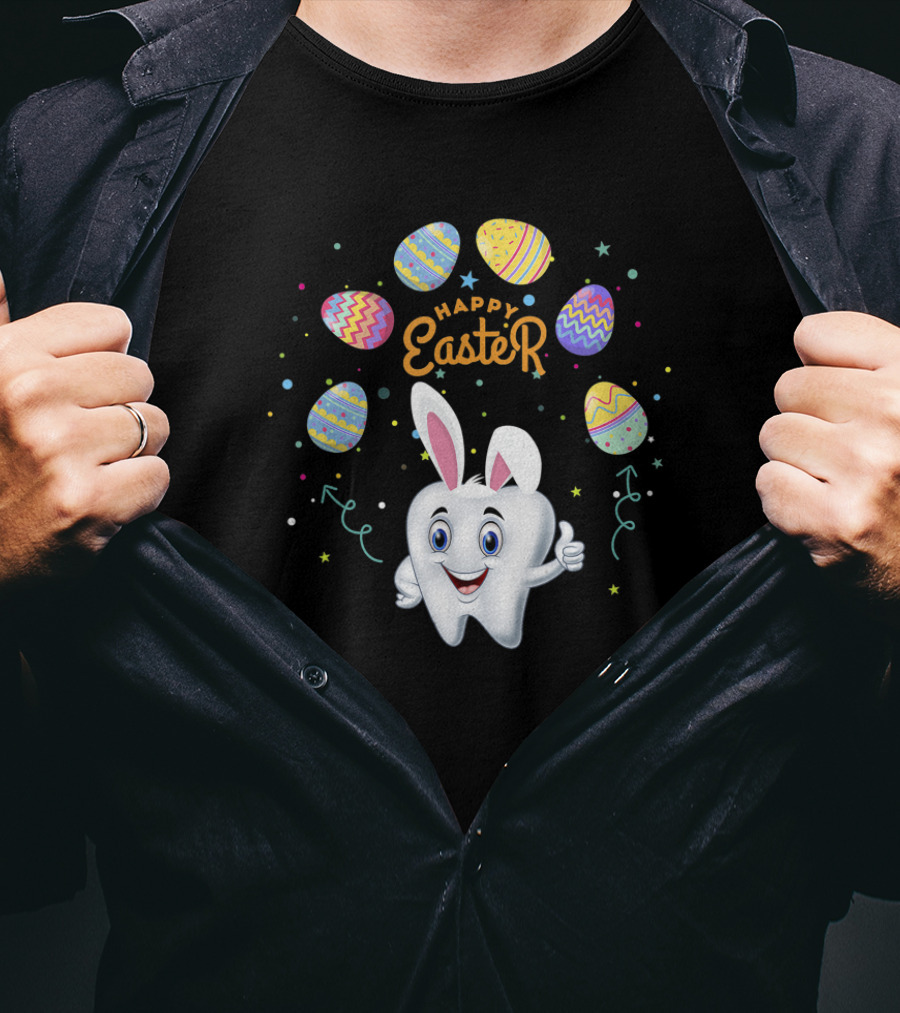 Happy Easter Day Funny Tooth Bunny Dentist Dental T-Shirt