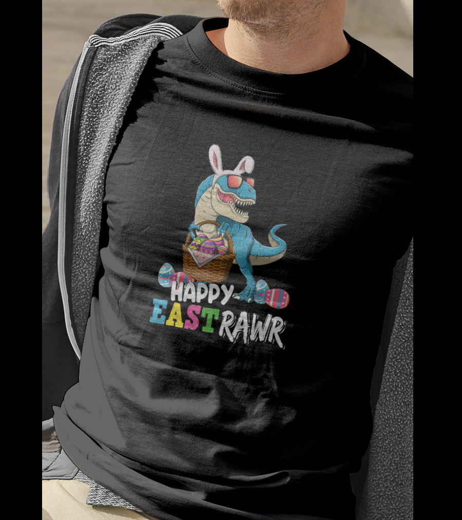 Happy EastRAWR Dinosaur Costume Easter Day T-Shirt