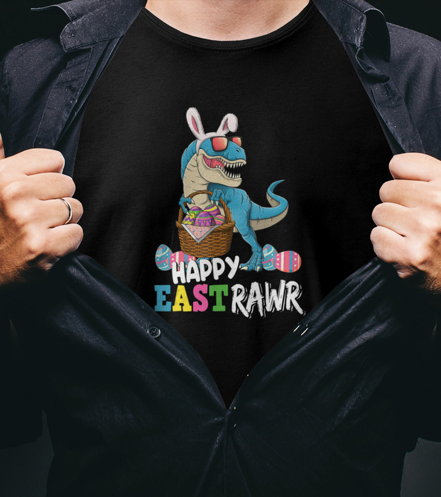 Happy EastRAWR Dinosaur Costume Easter Day T-Shirt