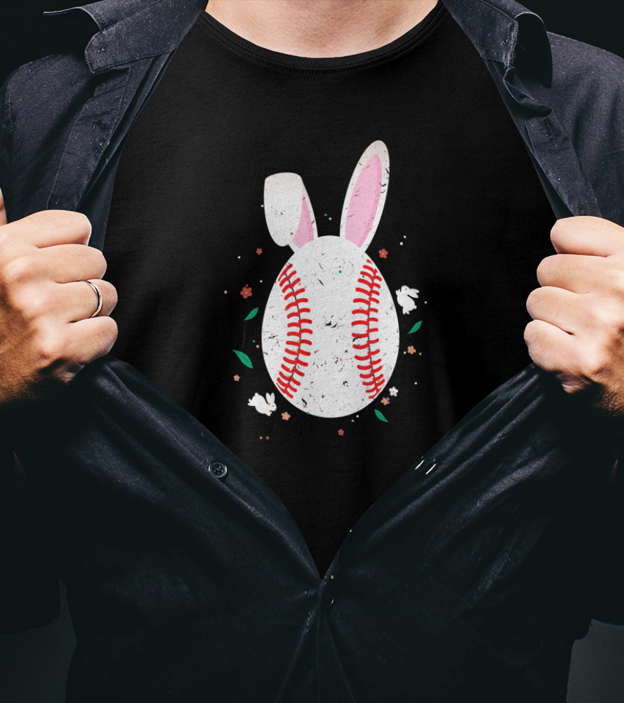Easter Bunny Baseball Egg Costume Easter Day T-Shirt