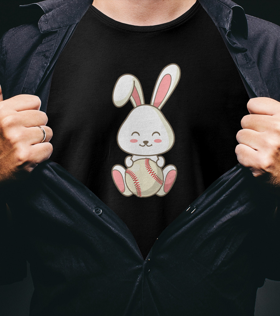Easter Bunny Baseball Ball Easter Day Cute Rabbit T-Shirt