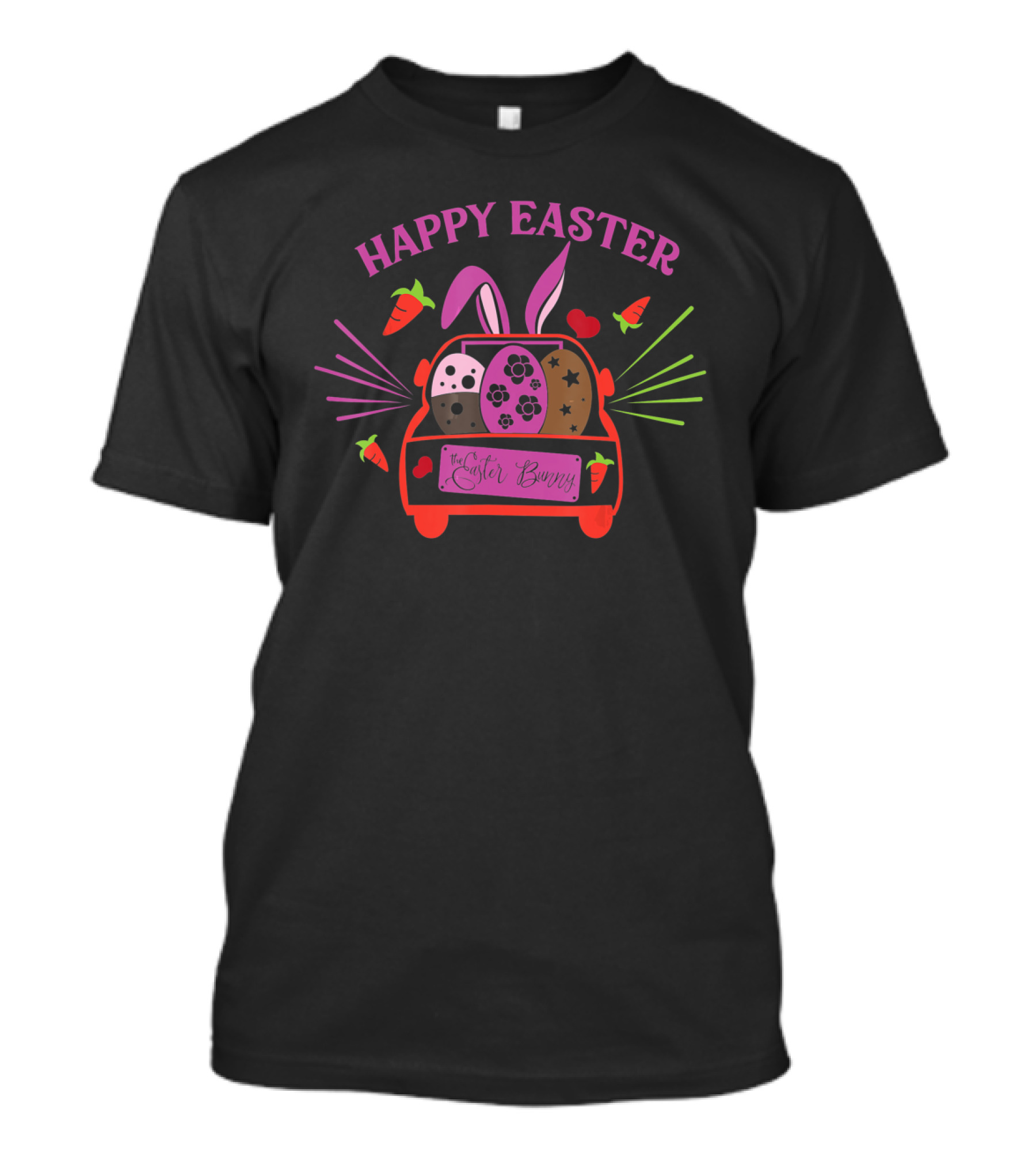 Happy Easter Bunny Truck With Easter Eggs And Carrots T-Shirt