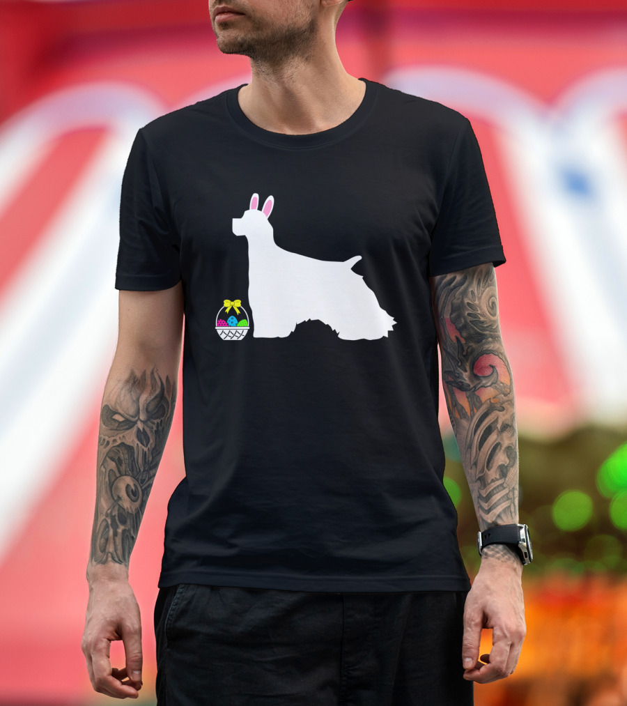 Cocker Spaniel Easter Bunny Dog Basket Eggs T-Shirt