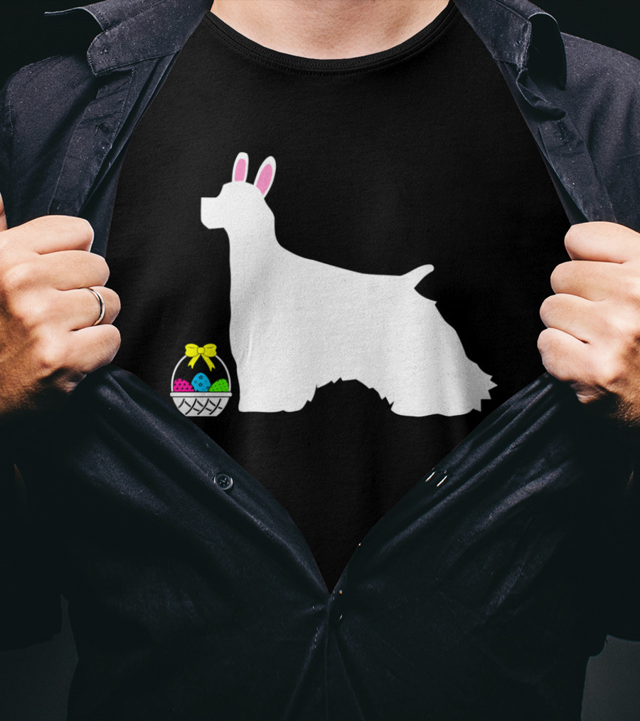 Cocker Spaniel Easter Bunny Dog Basket Eggs T-Shirt